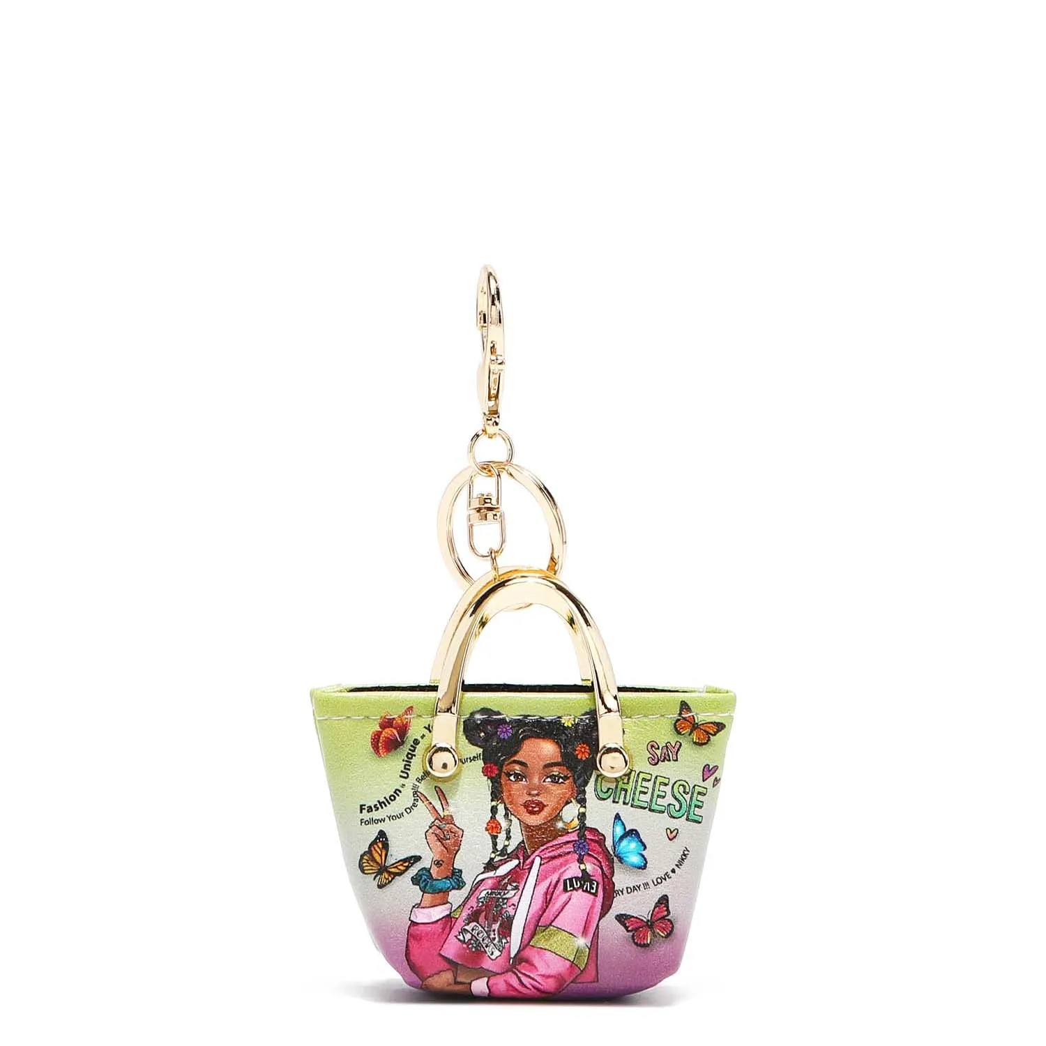 NIKKY HANDBAG-SHAPED COIN PURSE KEYCHAIN