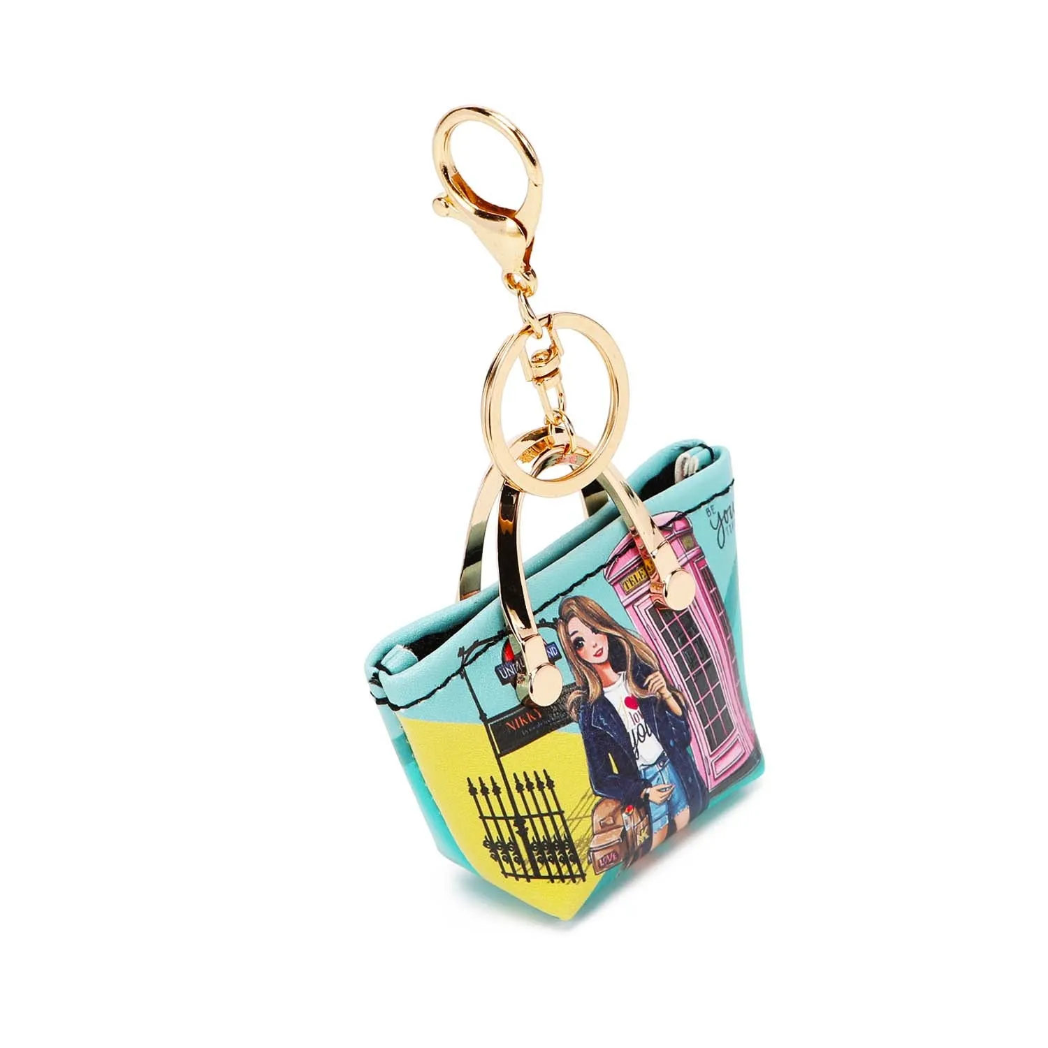 NIKKY HANDBAG-SHAPED COIN PURSE KEYCHAIN