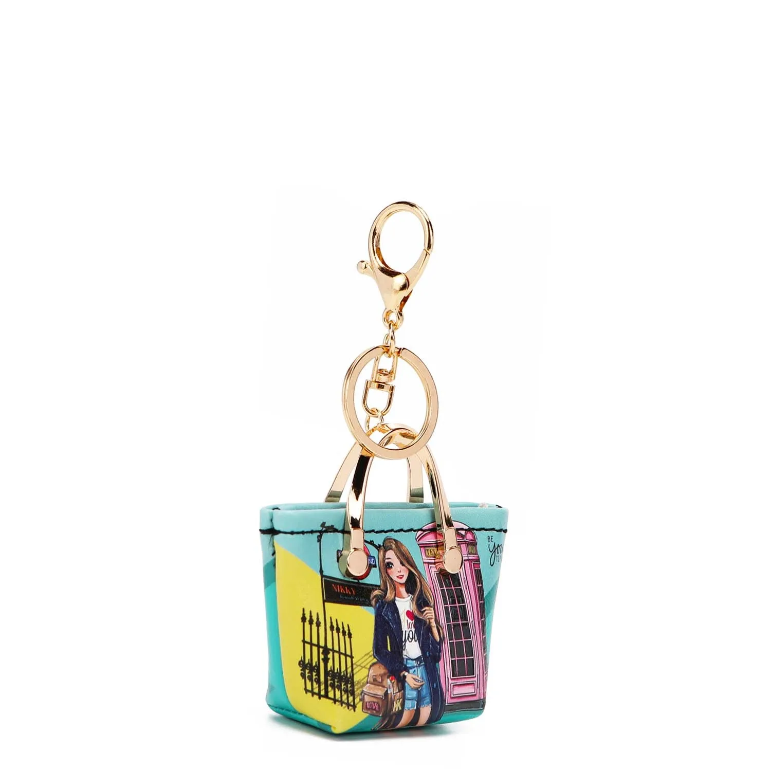 NIKKY HANDBAG-SHAPED COIN PURSE KEYCHAIN