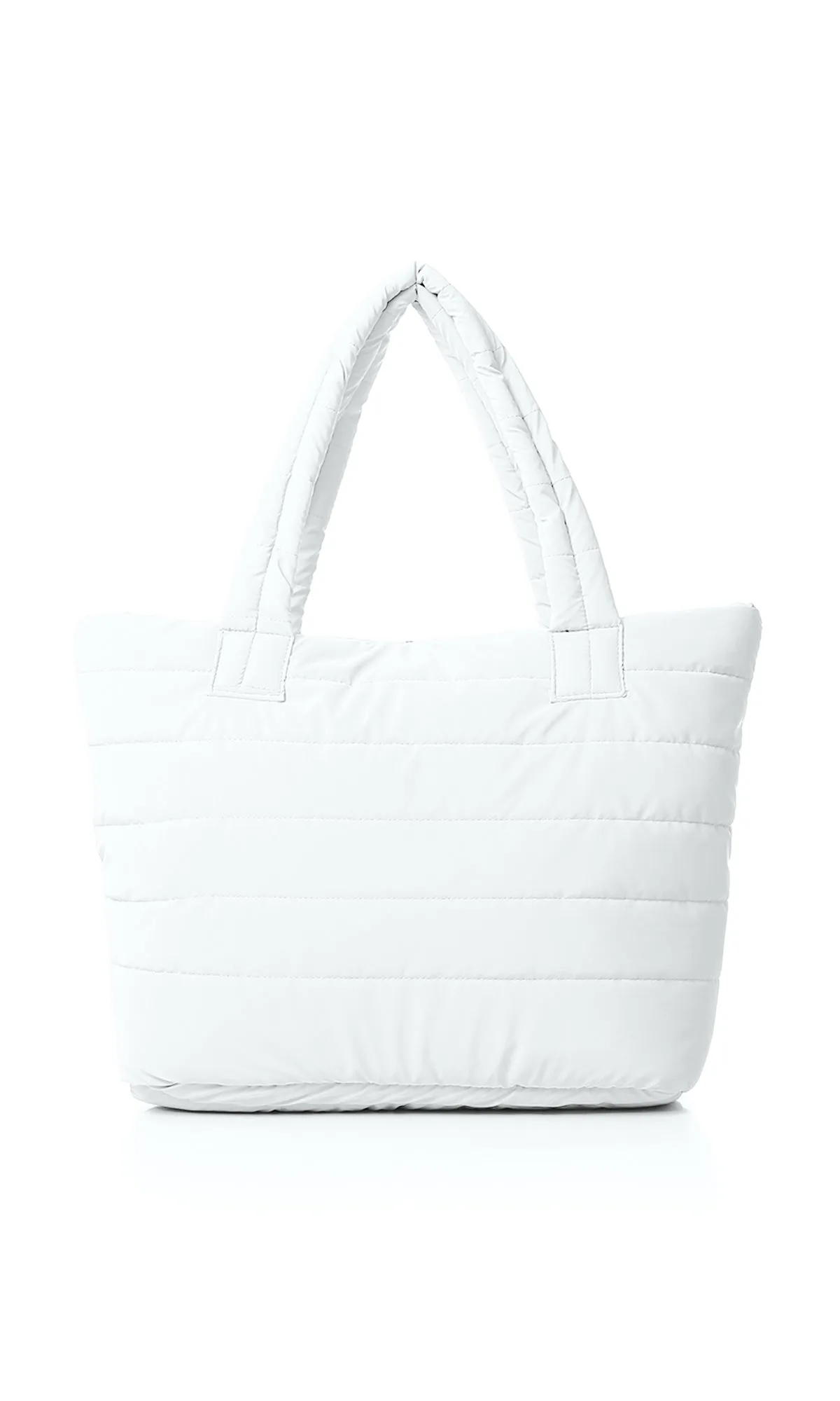 O181881 Zipped Casual White Quilted Hand-Bag