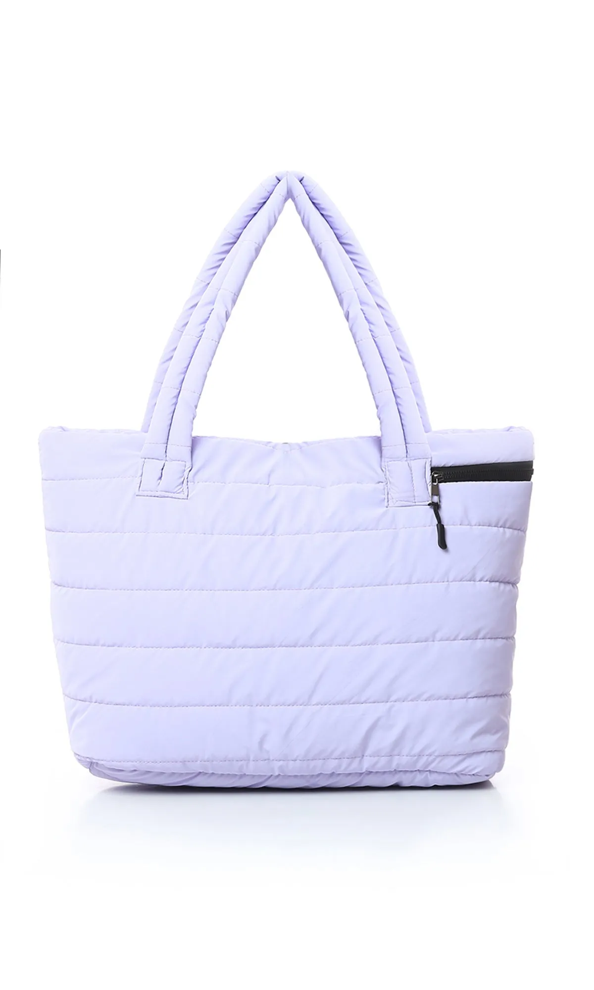 O181886 Zipped Casual Lilac Quilted Hand-Bag