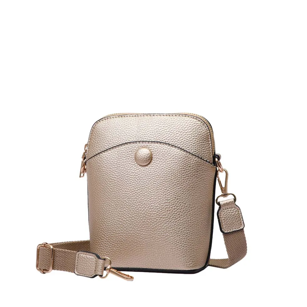 Pebbled Faux Leather Mini Crossbody Bag