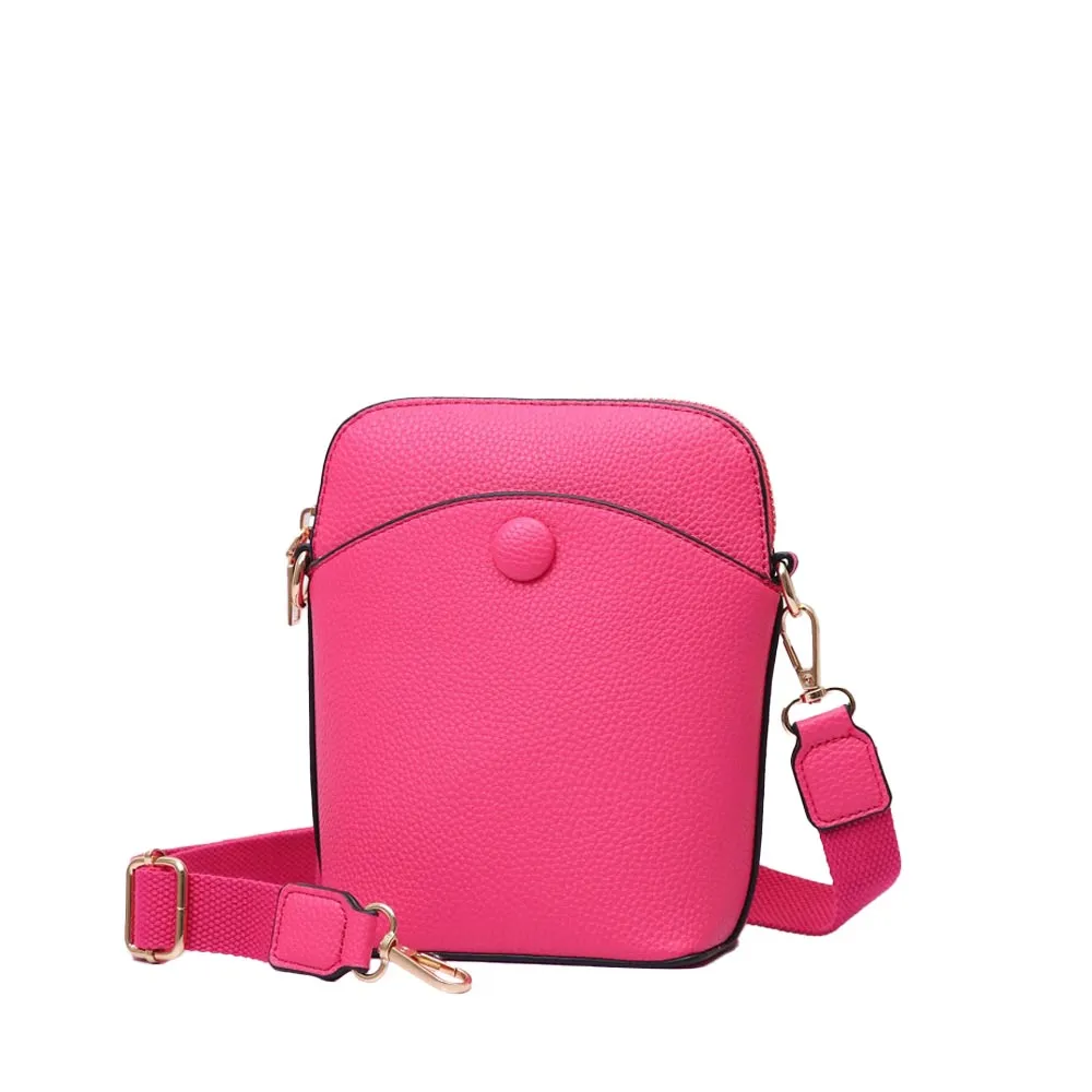 Pebbled Faux Leather Mini Crossbody Bag