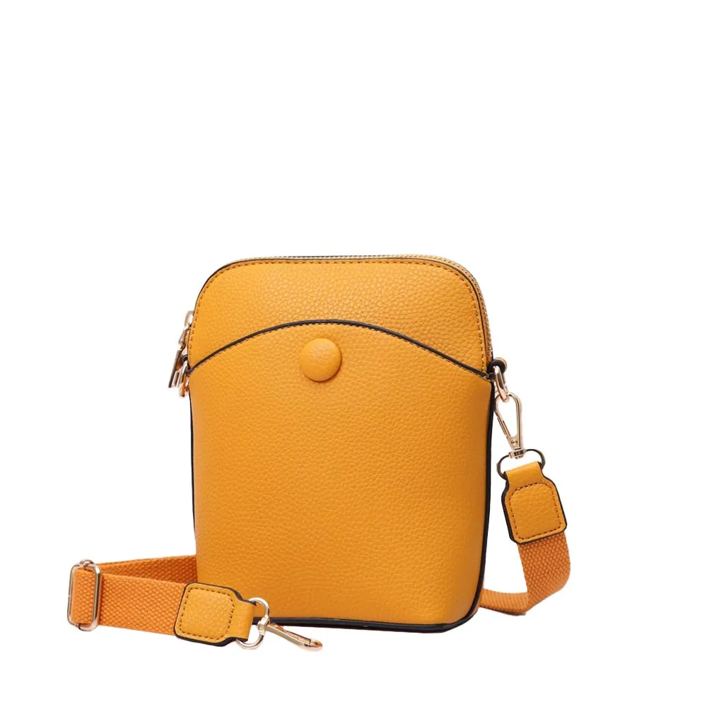 Pebbled Faux Leather Mini Crossbody Bag