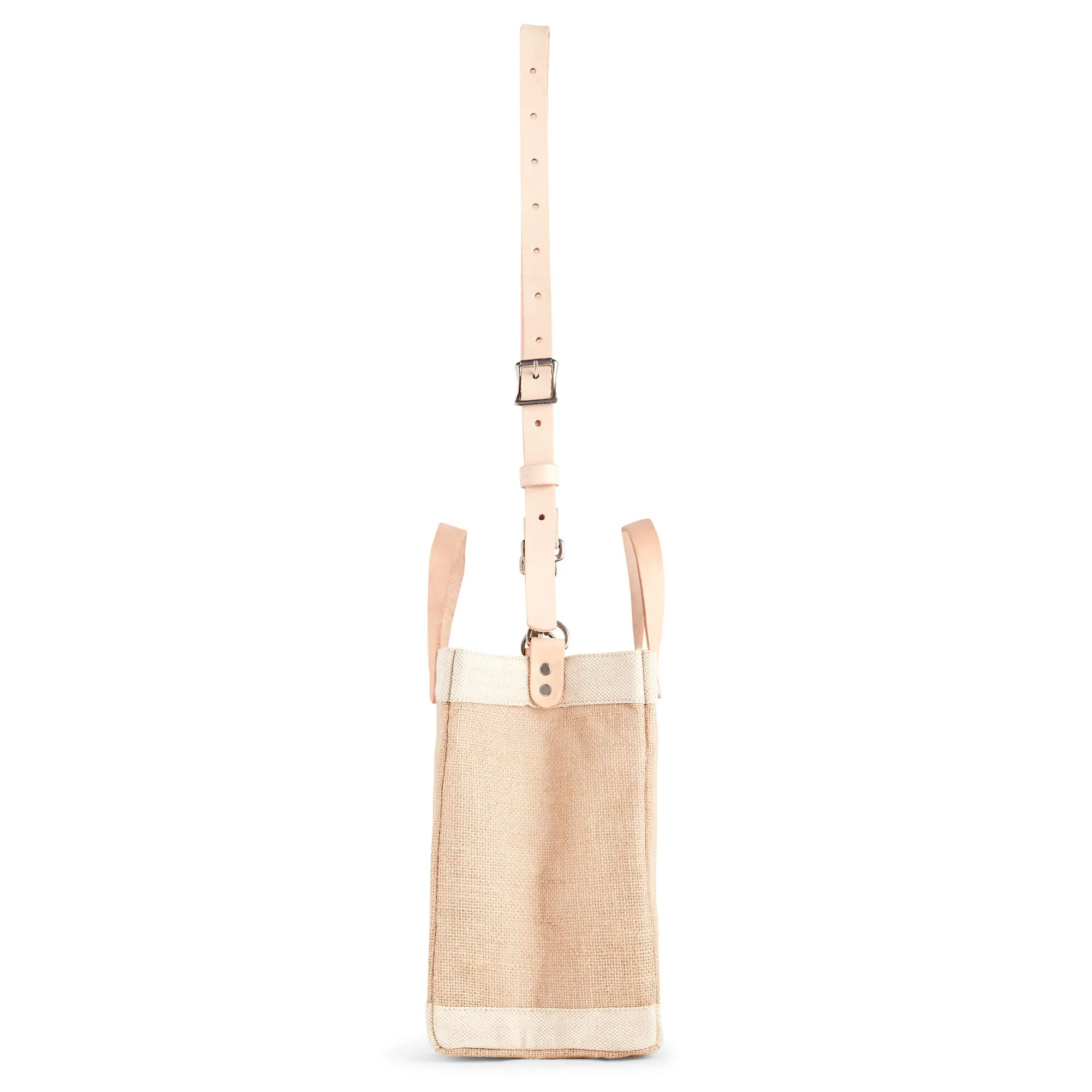 Petite Market Bag in Natural with Strap