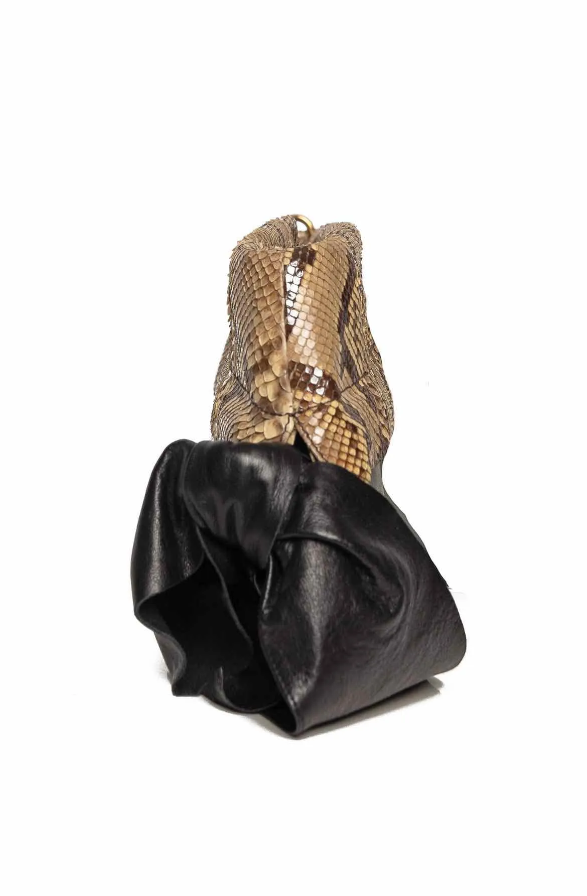 Prada Python-Trimmed Shoulder Bag