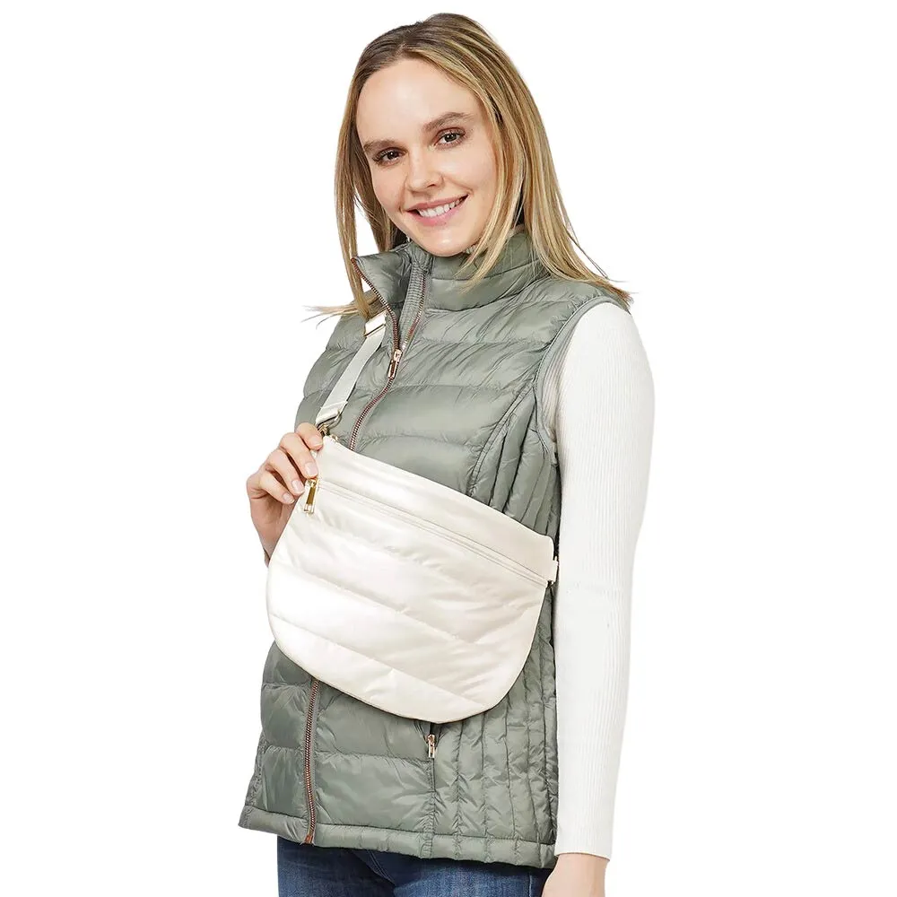 Puffer Half Moon Crossbody Bag