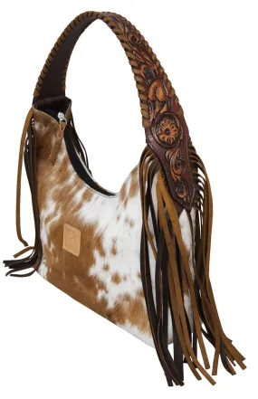 Rafter T Cowhide & Fringe Hobo Handbag