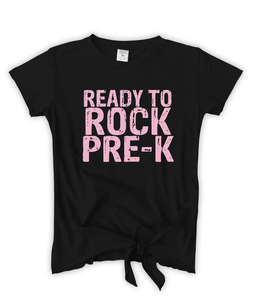 'Ready to Rock Pre-K' Tie-Front Tee