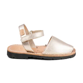 Renewed Leather Open Toe Menorcan Sandal For Unisex - Iker 1002 Metallic