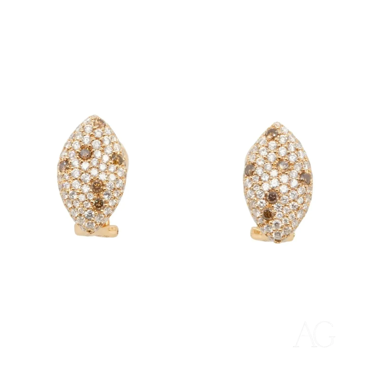 Rose Gold Champagne Diamond Earrings: 18k Beauty