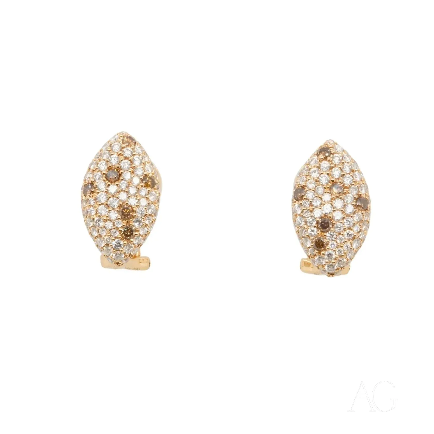 Rose Gold Champagne Diamond Earrings: 18k Beauty