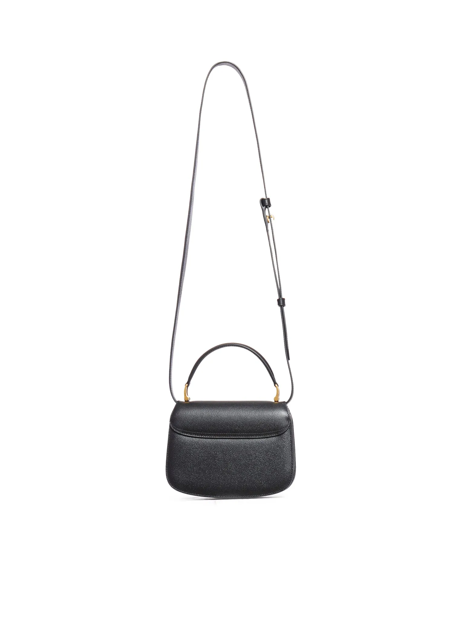 Shoulder bag in black calfskin