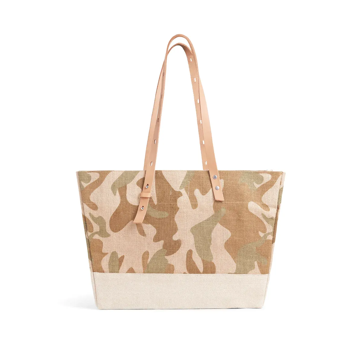 Shoulder Market Bag in Safari with Monogram