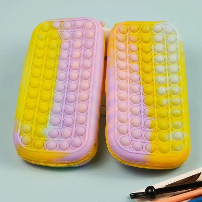 Silicone Fidget Pop Pen Pouch Personalized Pencil Bags