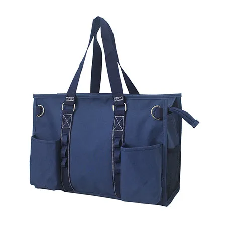 Solid Navy NGIL Zippered Lined Caddy Organizer Tote Bag