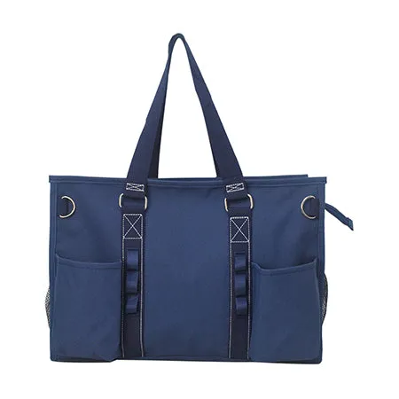 Solid Navy NGIL Zippered Lined Caddy Organizer Tote Bag