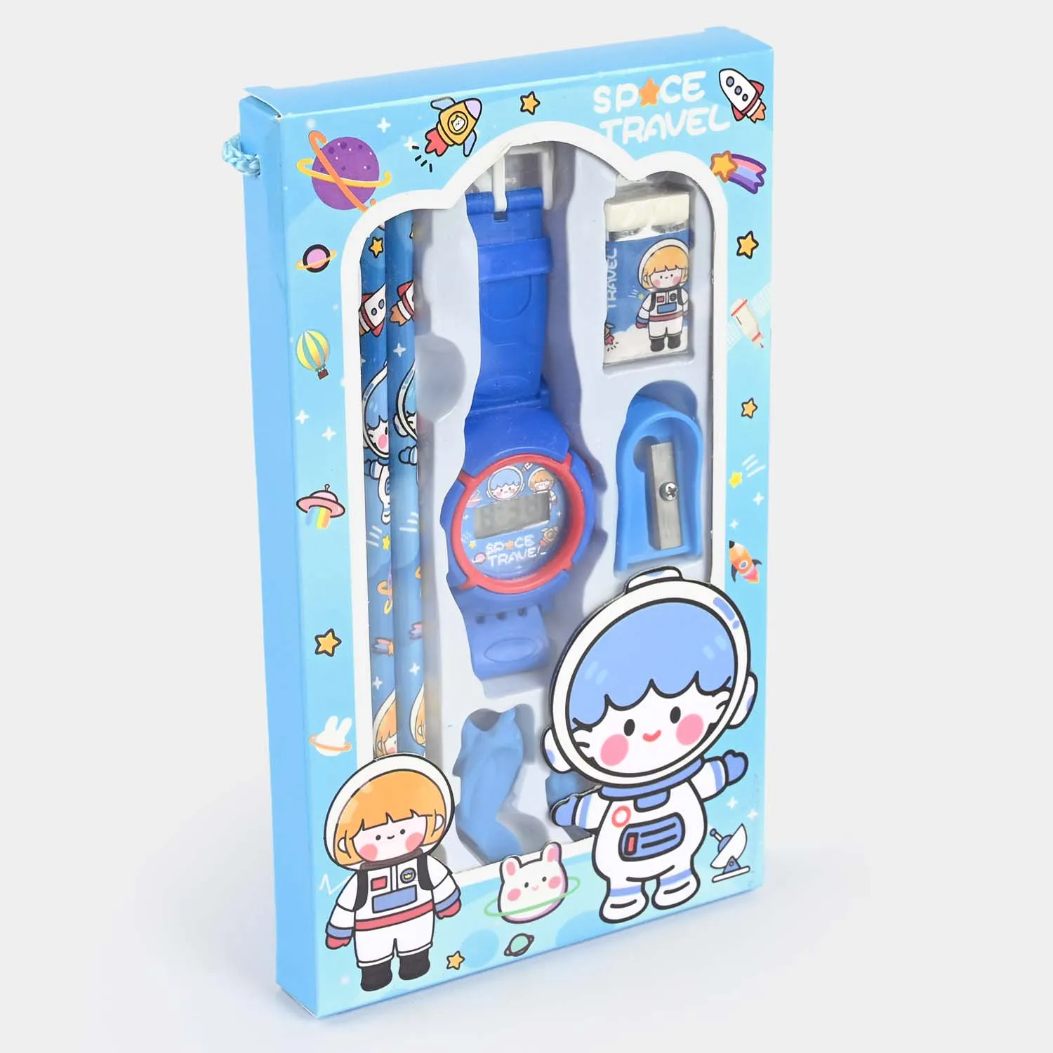 Stationery Set With Wristwatch For Kids