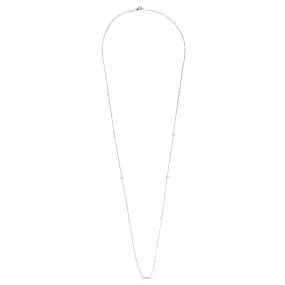 Sterling Silver Plated Longline Rose Quartz Necklace