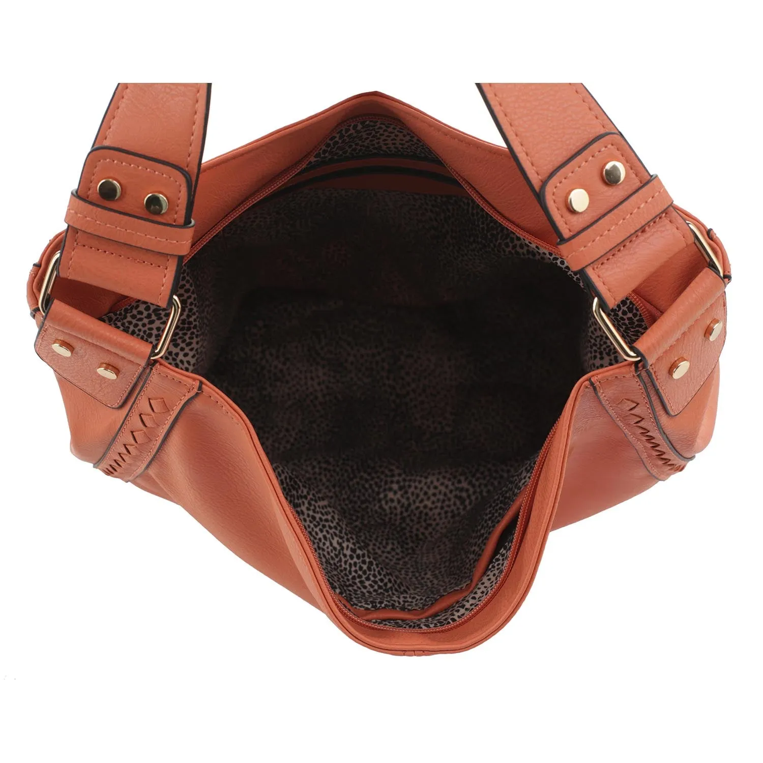 Stitched Shoulder bag in Cognac Brown