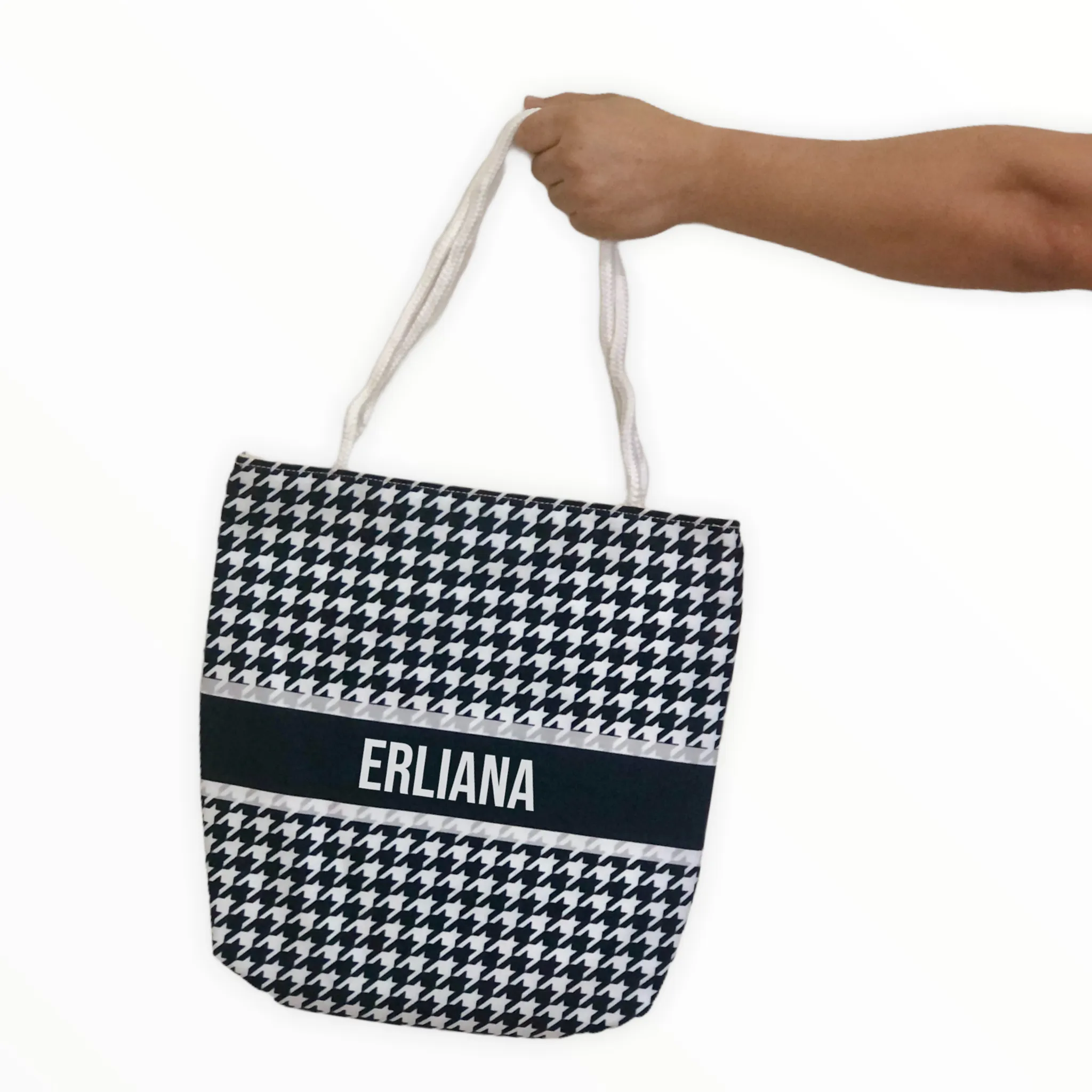 Striped Flat Tote Bag