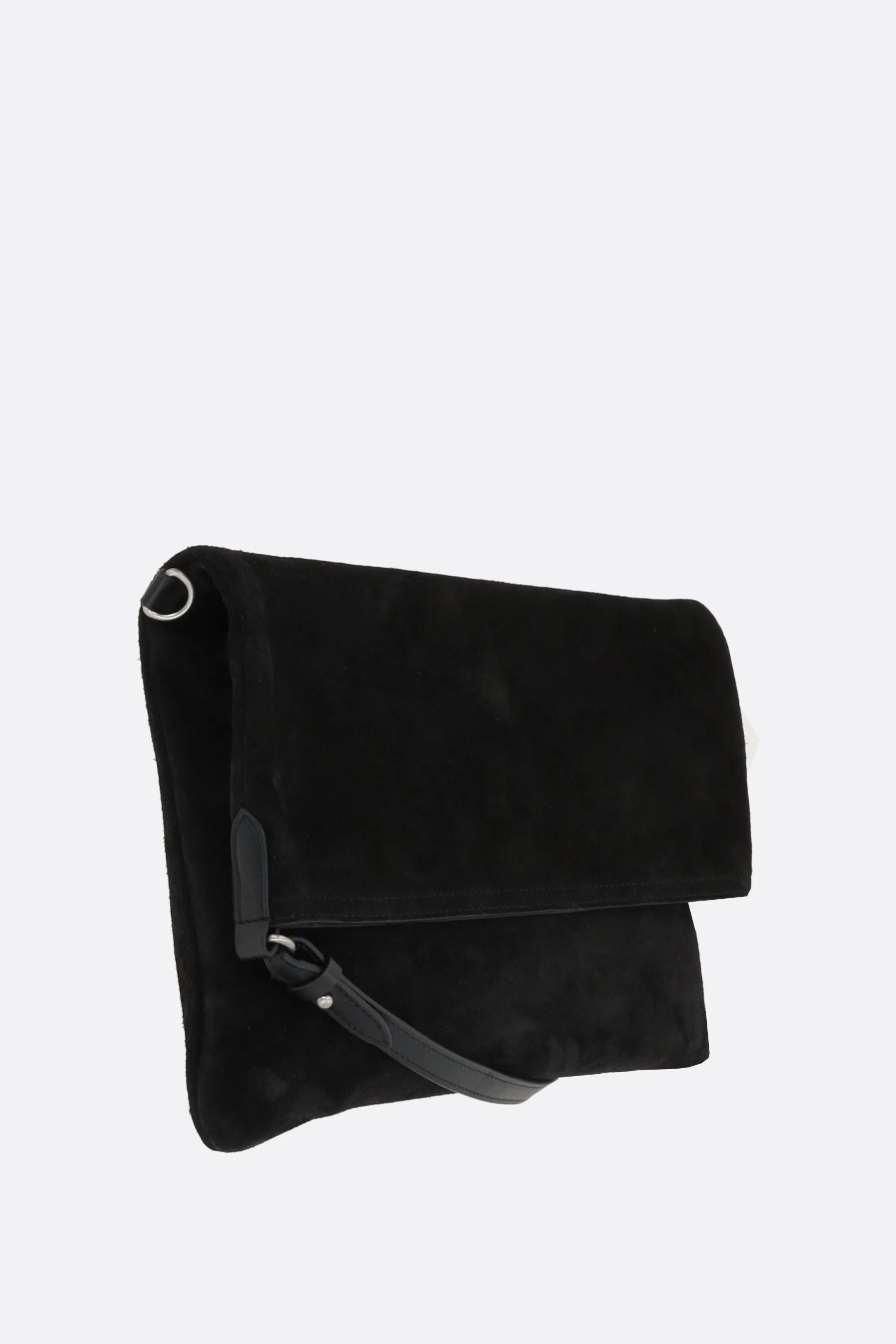 suede flat crossbody bag