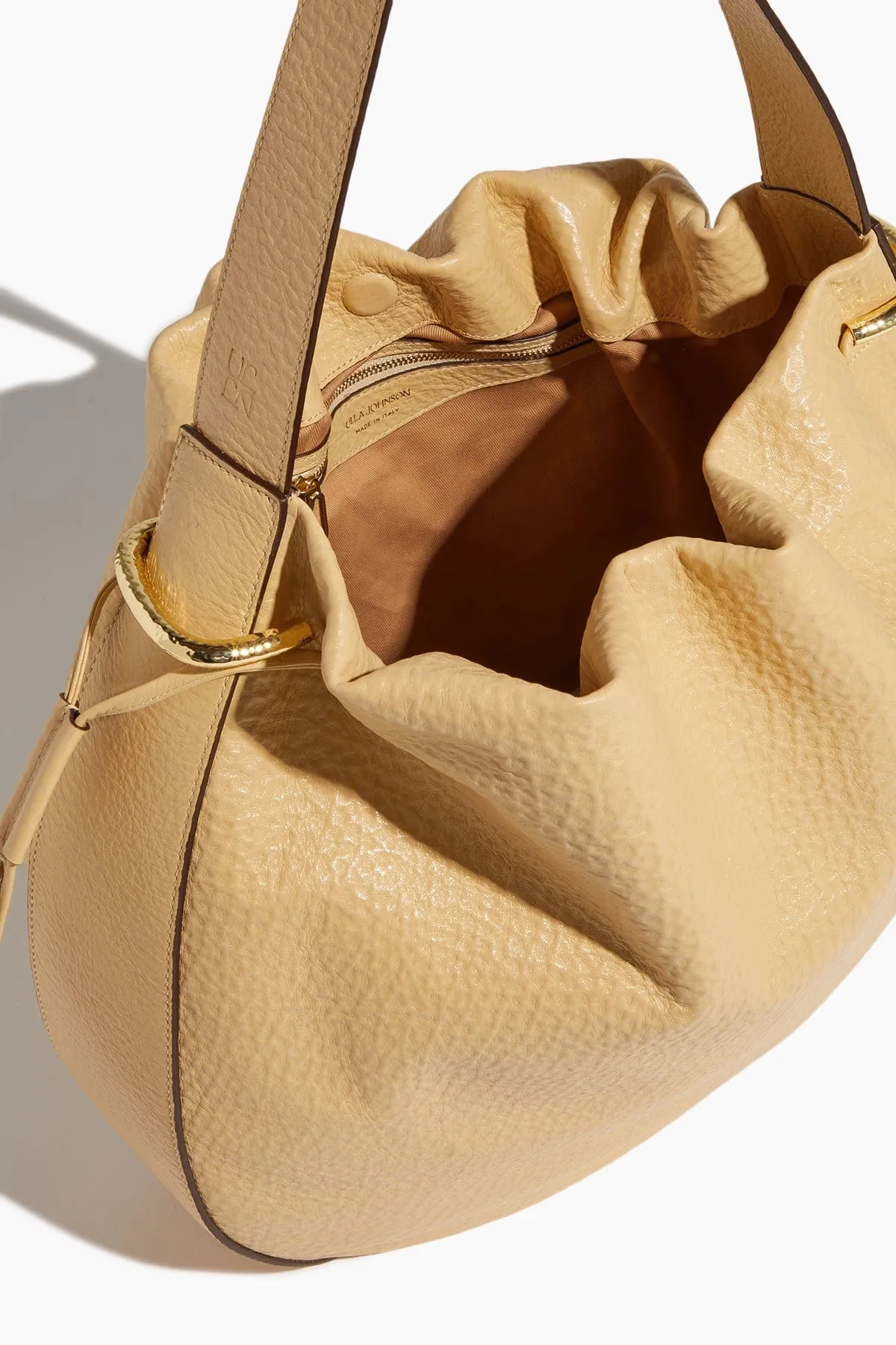 Tilda Ruched Hobo Bag in Wheat