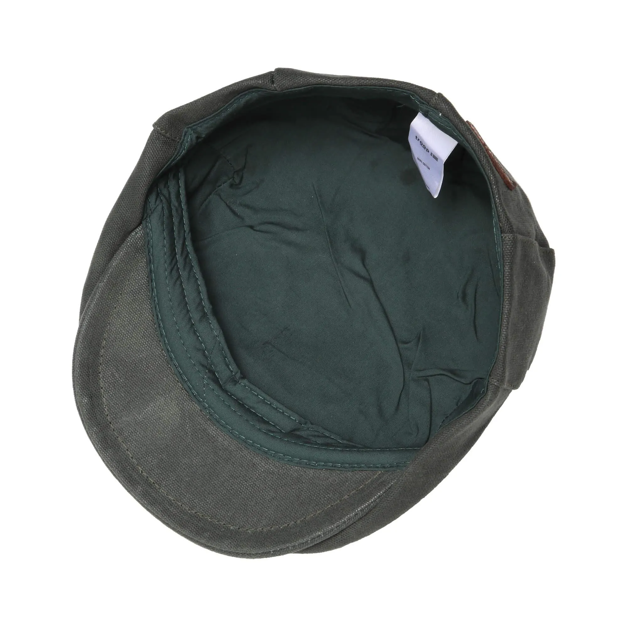 TRP0503 Troop London Accessories Waxed Canvas Old School Style Hat, Flat Cap, Shelby Newsboy Cap