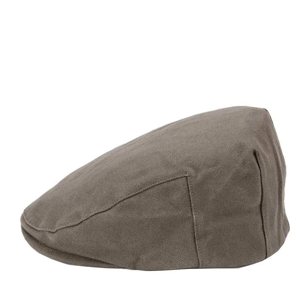 TRP0503 Troop London Accessories Waxed Canvas Old School Style Hat, Flat Cap, Shelby Newsboy Cap