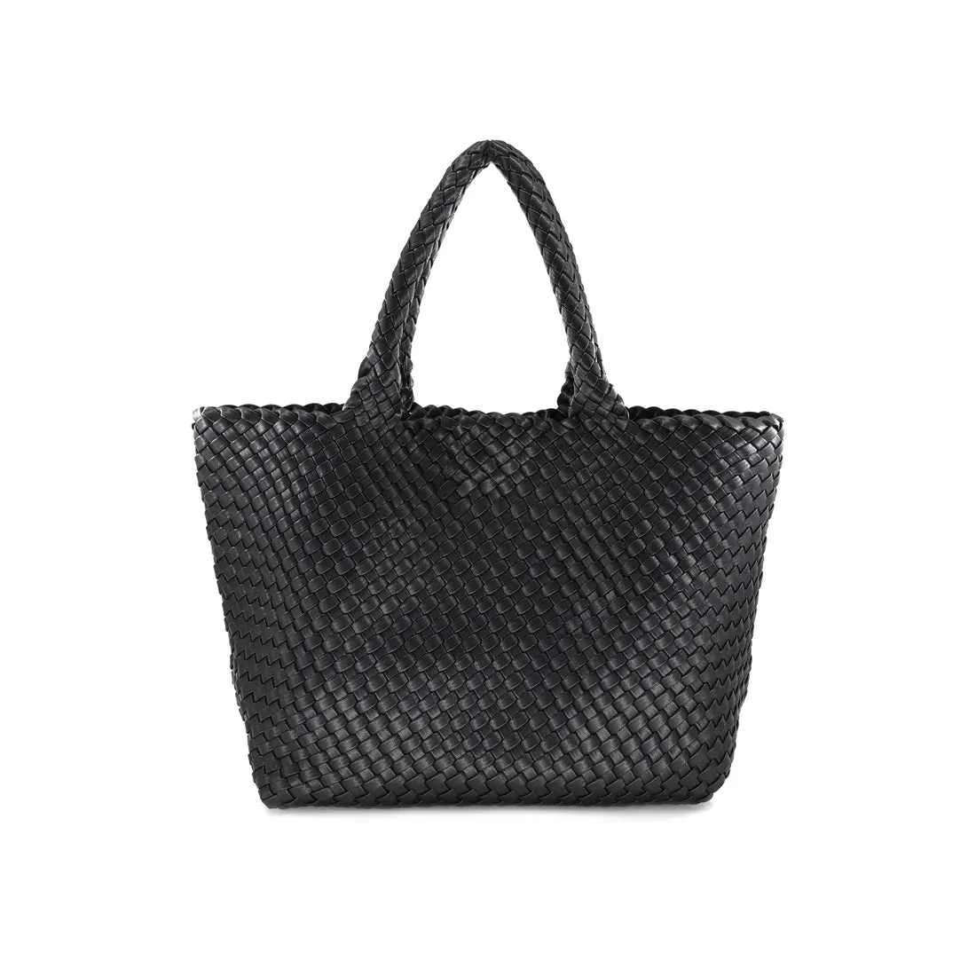 Vegan Leather Woven Tote - (multiple colors)