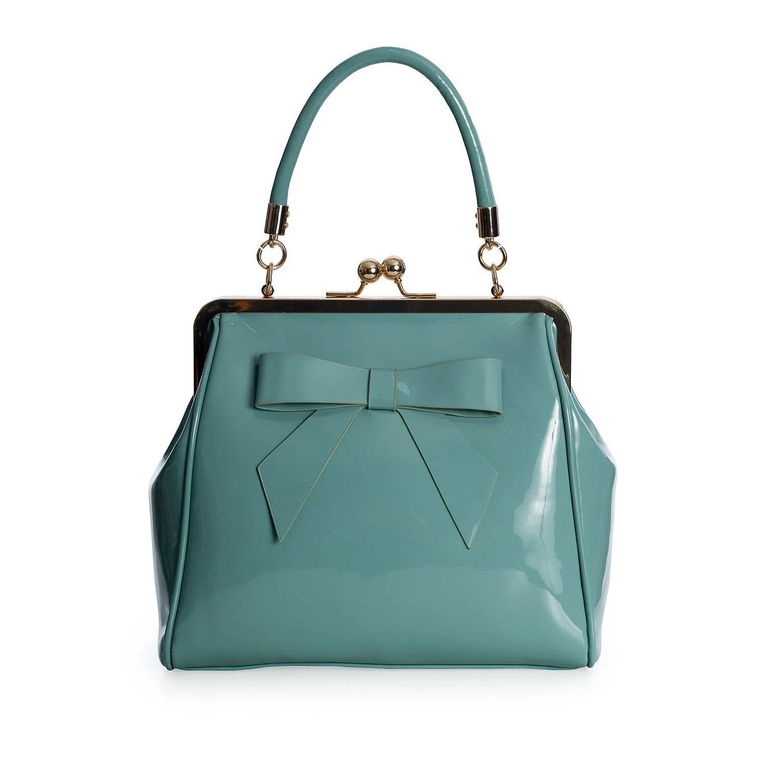 Vintage Turquoise Retro Patent Handbag