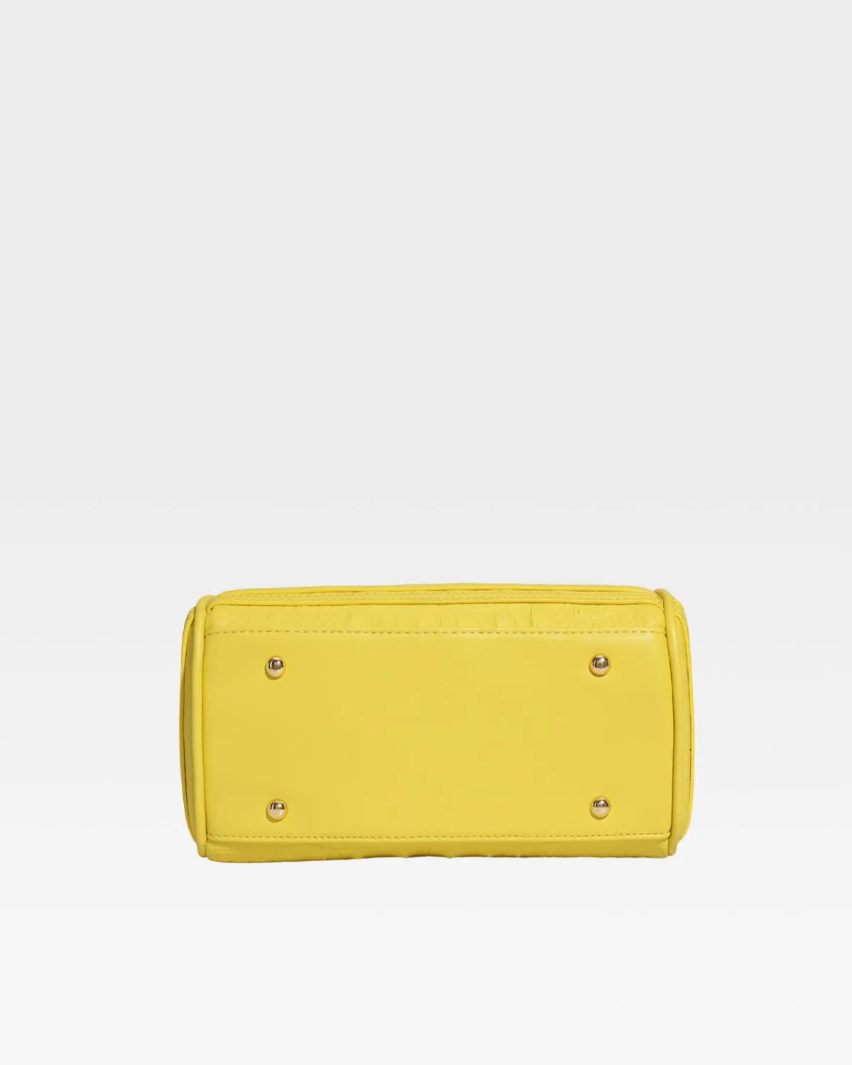 Yellow Apollo 2 Faux Crocodile Skin Boston Bag