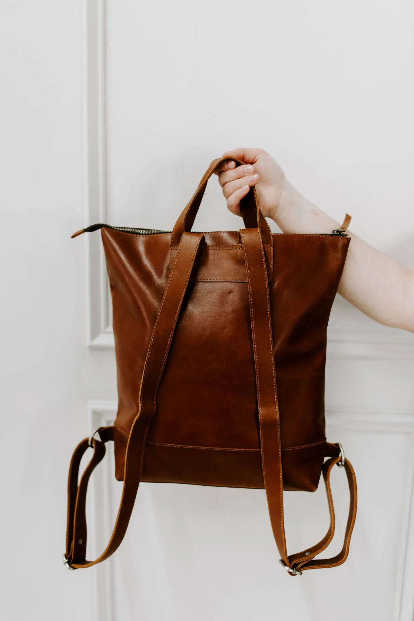 Zelaki Leather Co. Zena Backpack in Rust